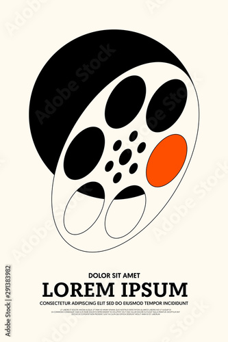 Movie and film poster design template background vintage retro style