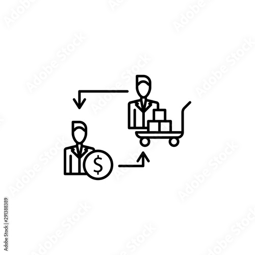 Purchasing icon. Element of procurement process thin line icon