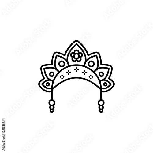 Russia, kokoshnik icon. Element of Russia thin line icon