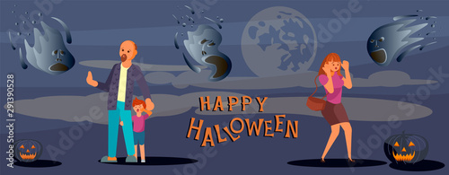 Happy halloween banner template