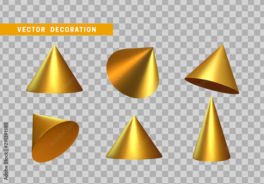Sharp geometric cone cast volumetric. Set 3d Geometric Shapes Objects