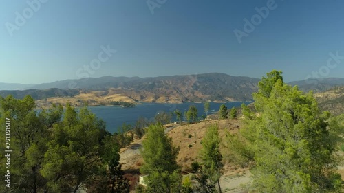 Castaic Lake Park- Man-Made Lake Cliffside Aerial View photo