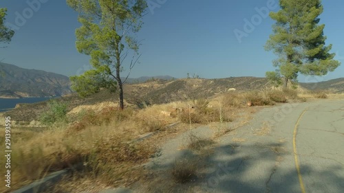 Castaic Lake Park- Man-Made Lake Cliffside Aerial View photo