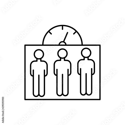 Capacity limit ability icon. Element of overpopulation thin line icon