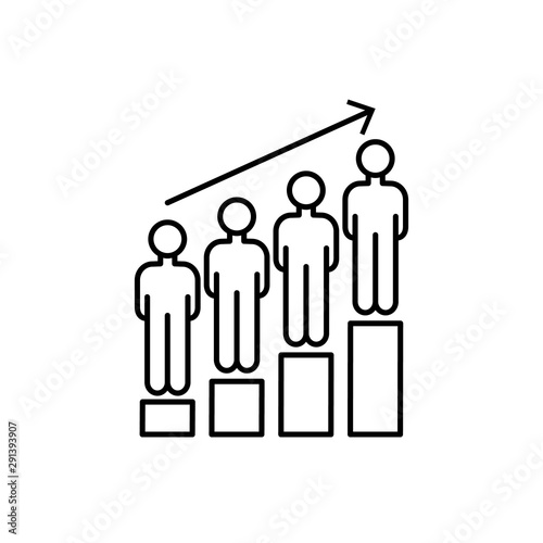 Men growth crowd icon. Element of overpopulation thin line icon