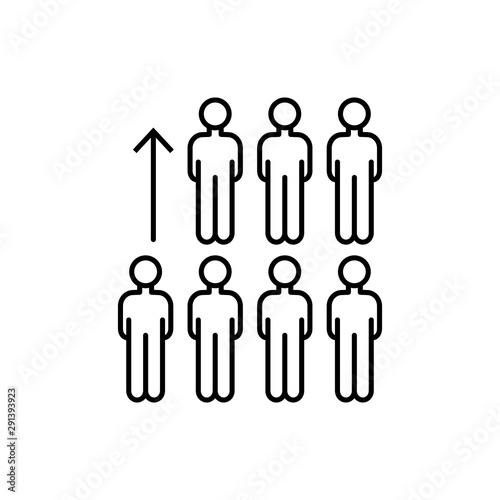 Growth demograpic men icon. Element of overpopulation thin line icon