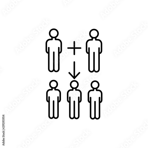 Birth demographic men icon. Element of overpopulation thin line icon