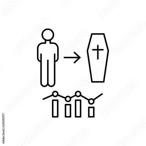 Death rate population icon. Element of overpopulation thin line icon