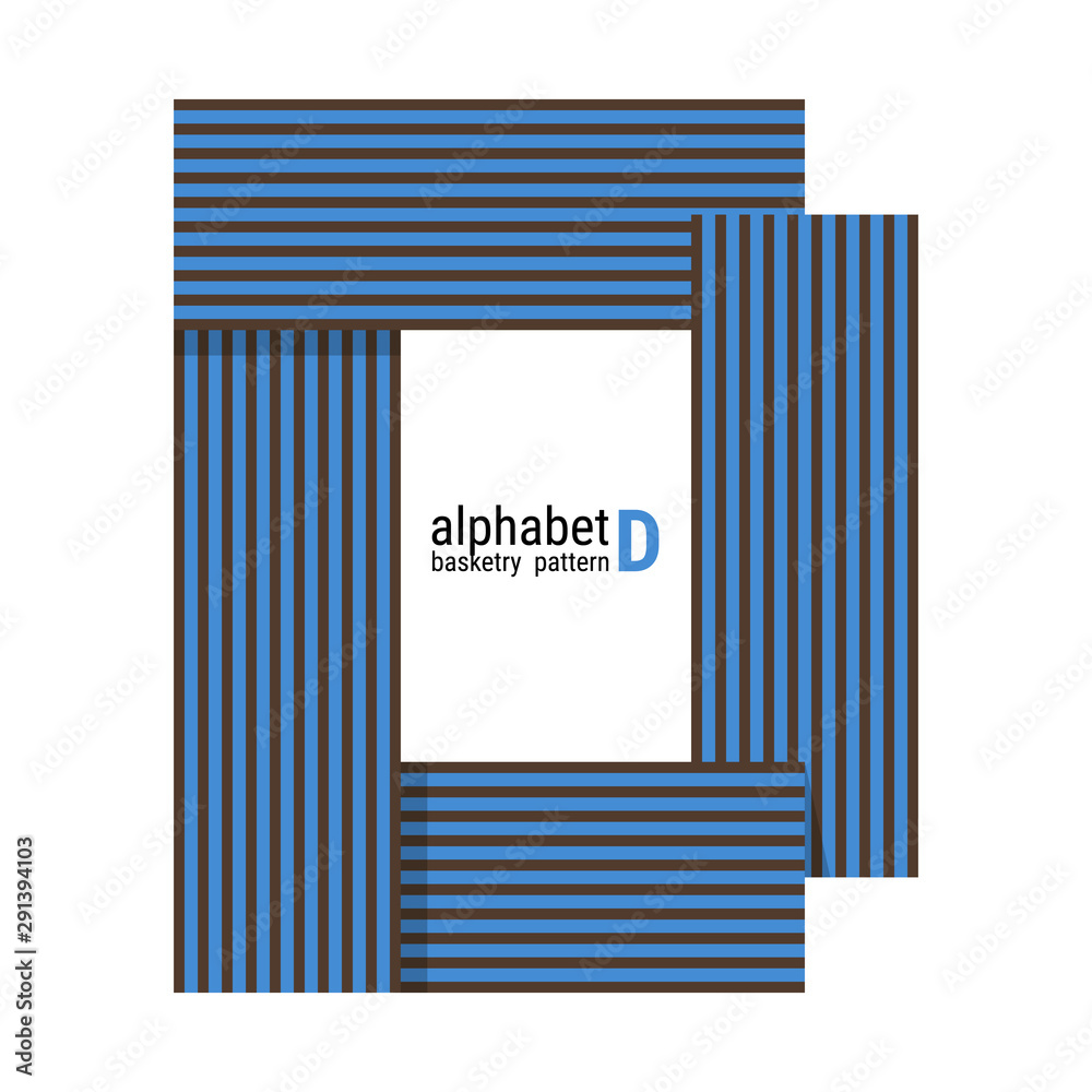 D - Unique alphabet shape design with Basketry pattern D - Unique alphabet shape design with Basketry pattern