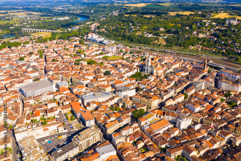 General aerial view of Agen city