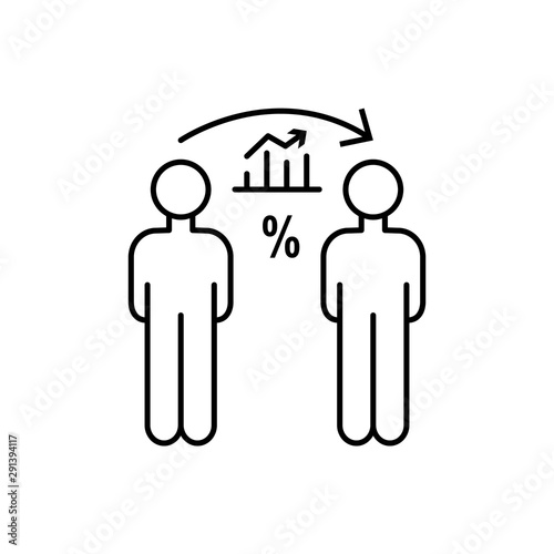 Growth man environment icon. Element of overpopulation thin line icon