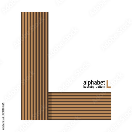L - Unique alphabet shape design with Basketry pattern