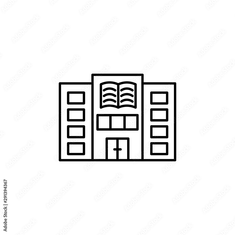 Library icon. Element of public services thin line icon Library icon. Element of public services thin line icon
