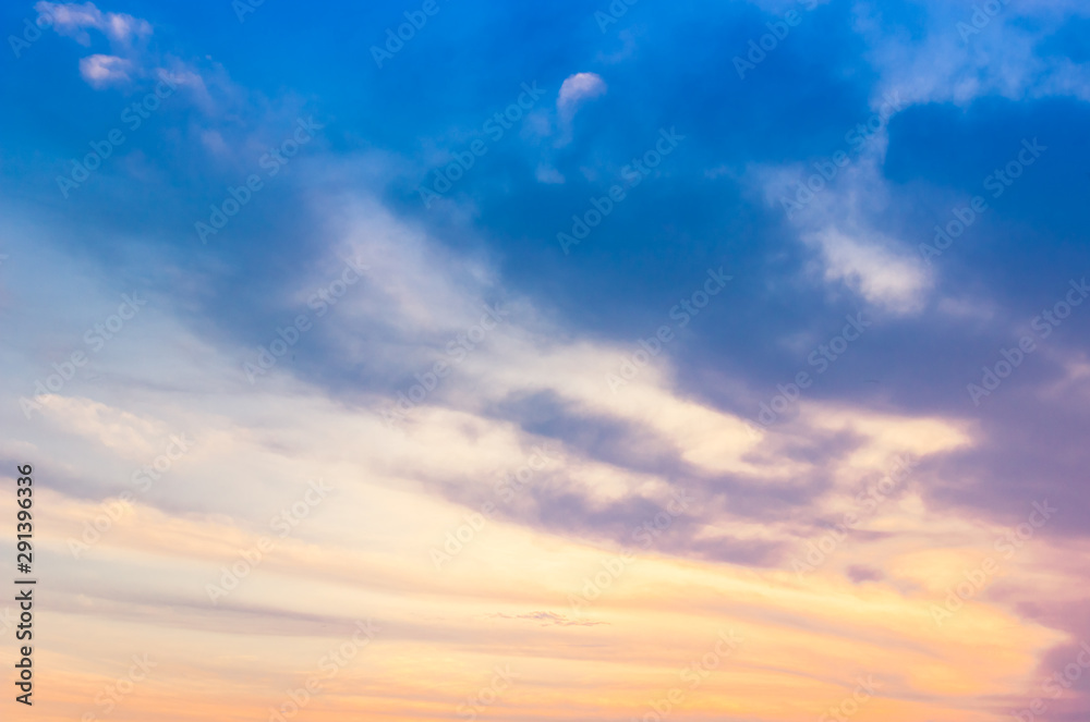 Twilight sky in the evening with colorful sunlight Twilight sky in the evening with colorful sunlight