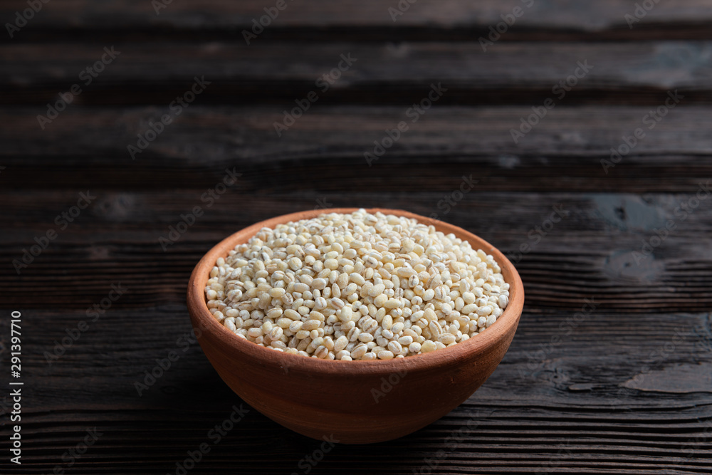 Raw peeled barley grains (Hordeum vulgare) Raw peeled barley grains (Hordeum vulgare)