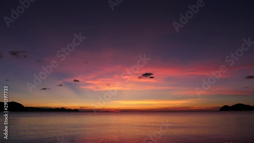 日本海　若狭美浜の夕焼け　福井県三方郡　ドローン