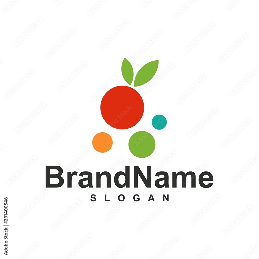 fruit logo template , design concept,vector illustration fruit logo template , design concept,vector illustration