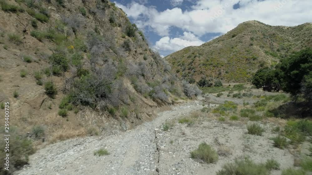 California Desert Canyon- Aerial California Rural Hillside Road