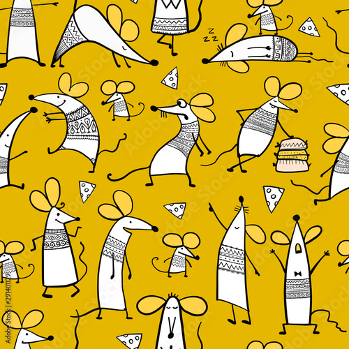 Funny mouses. Seamless pattern for your design