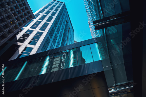 Modern office building close up in Hong Kong