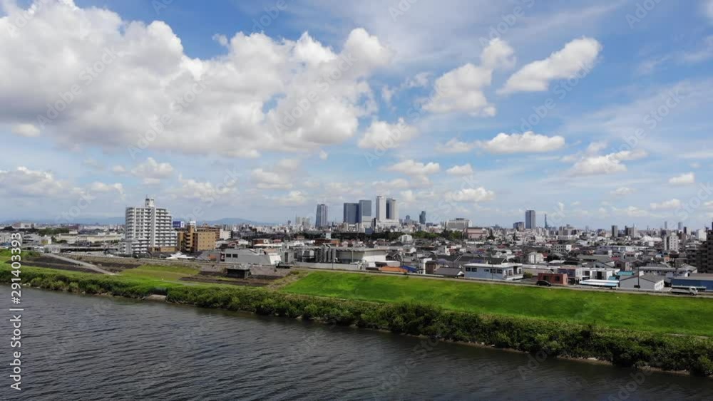 名古屋駅周辺の高層ビル ドローン空撮 展望 愛知県 日本 名古屋駅周辺の高層ビル ドローン空撮 展望 愛知県 日本