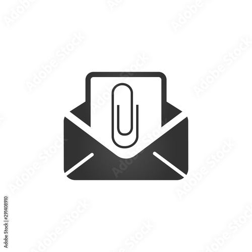 Paper clip mail icon . Stock vector illustration isolated on white background.