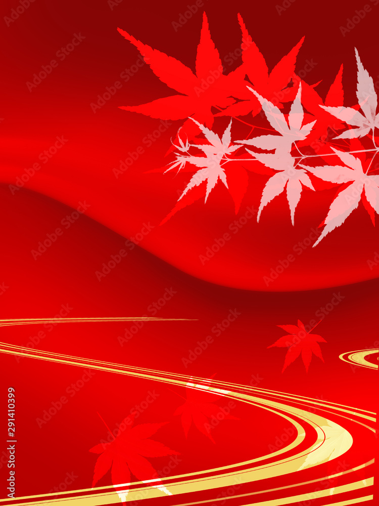 紅葉 秋 和柄 和風 モミジ狩り 日本的 和室 着物 Stock イラスト Adobe Stock
