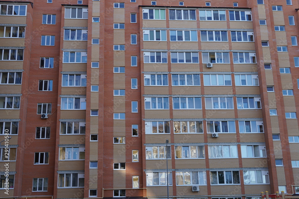 Modern condominium building real etate in city with blue sky