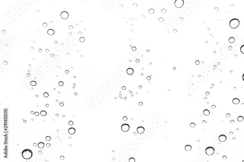 Rain drops on window glasses surface Natural Pattern of raindrops. Natural pattern of raindrops on white background for your design.