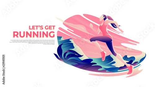 Running Theme Art in Vector