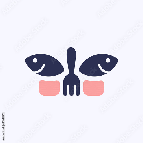 Fish Meal Food Creative Icon Logo Design Template Element Vector Illustration