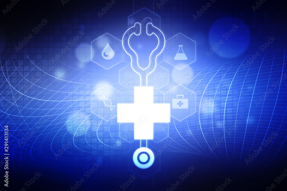 Fototapeta premium 2d rendering medical doctor stethoscope