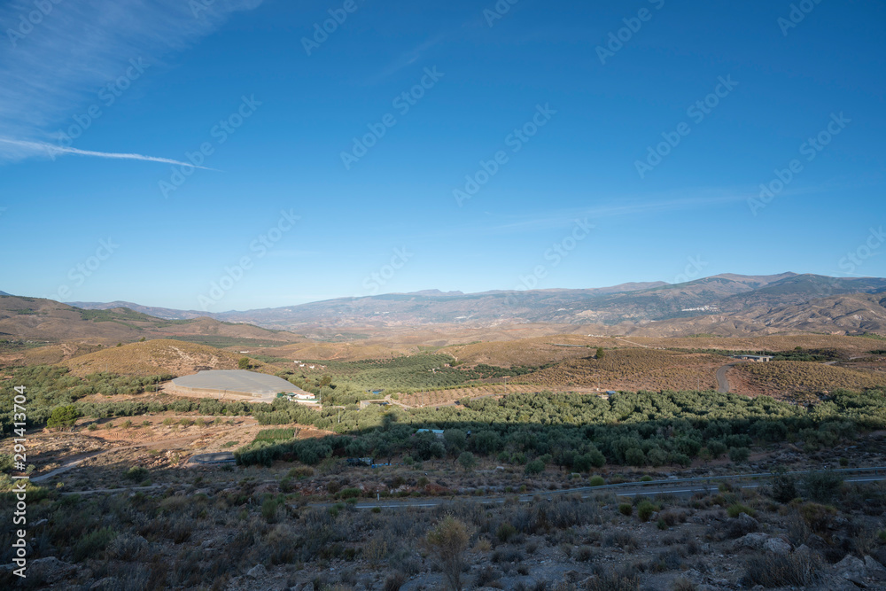 Panoramic of the Alpujarra, photo taken from the old road of Alcolea (Spain)