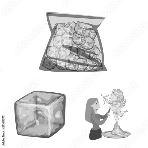 Isolated object of square and purity logo. Collection of square and frozen vector icon for stock.