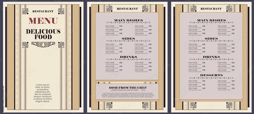 Naklejka premium Restaurant menu template or other design.