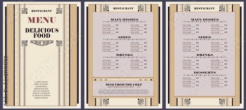 Restaurant menu template or other design.