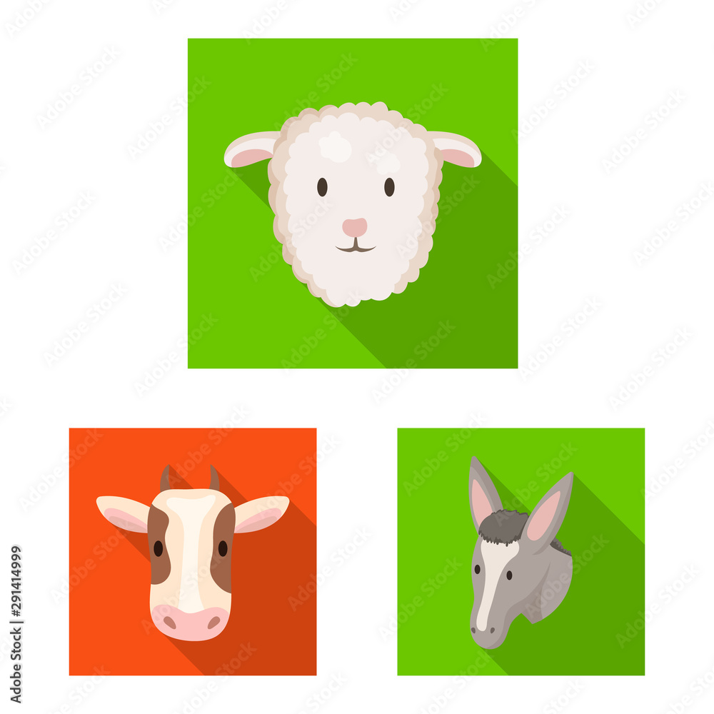 Obraz premium Vector design of agriculture and breeding symbol. Set of agriculture and organic vector icon for stock.