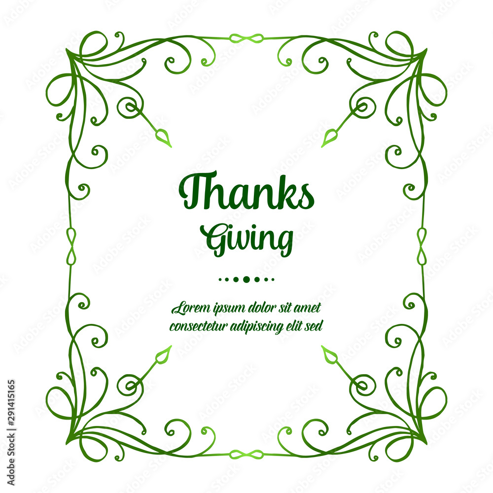 Decoration of card thanksgiving, with pattern of seamless green leaves frame. Vector Decoration of card thanksgiving, with pattern of seamless green leaves frame. Vector