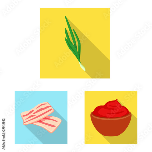 Vector design of taste and product symbol. Set of taste and cooking vector icon for stock.