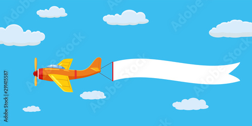 Speed aircraft pulling advertisement banner