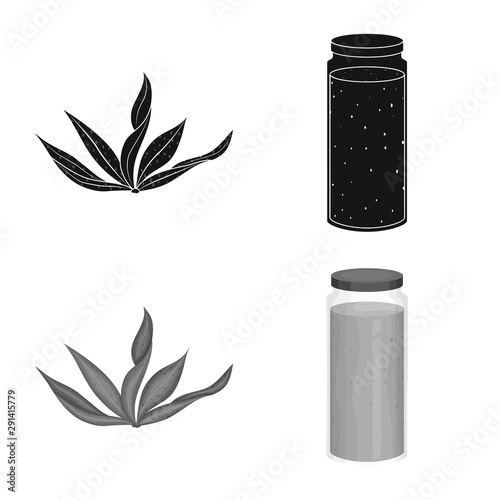 Vector illustration of protein and sea symbol. Collection of protein and natural stock symbol for web.