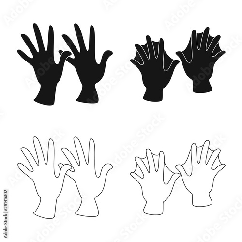 Vector design of silhouette and safety icon. Set of silhouette and comfort stock vector illustration.