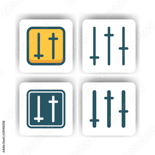 setting icon for mobile, web, and presentation with flat color vector illustrator