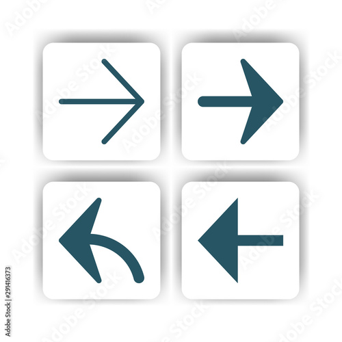 arrow icon for mobile, web, and presentation with flat color vector illustrator