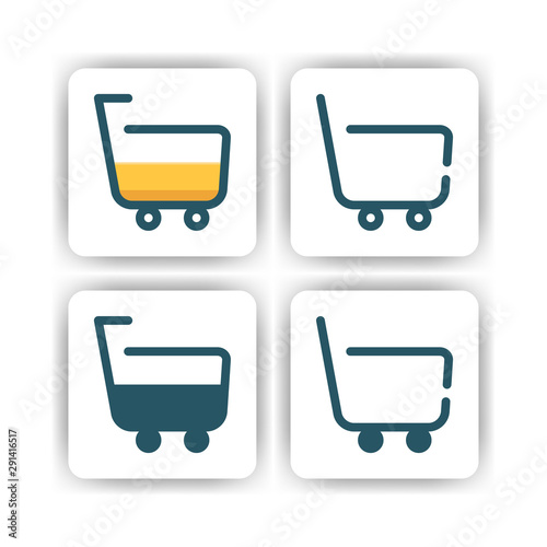 Trolley icon for mobile, web, and presentation with flat color vector illustrator