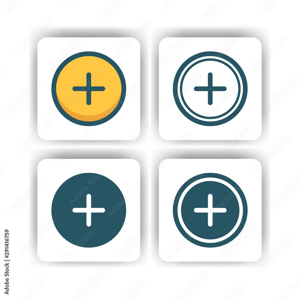 add button icon for mobile, web, and presentation with flat color vector illustrator add button icon for mobile, web, and presentation with flat color vector illustrator