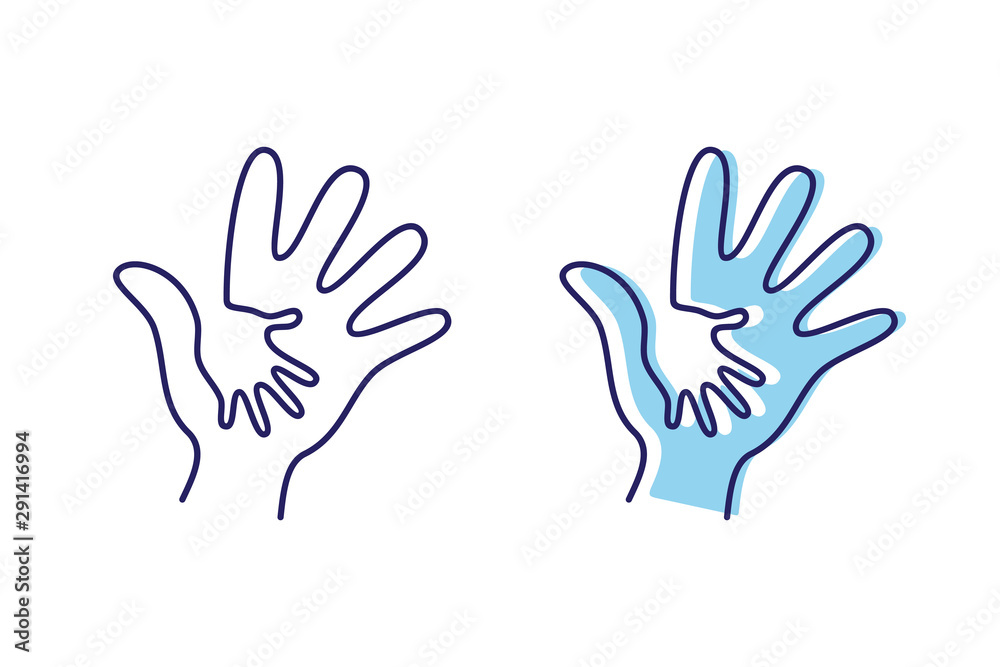 Vector abstract people hand icon symbol with bold outline Vector abstract people hand icon symbol with bold outline
