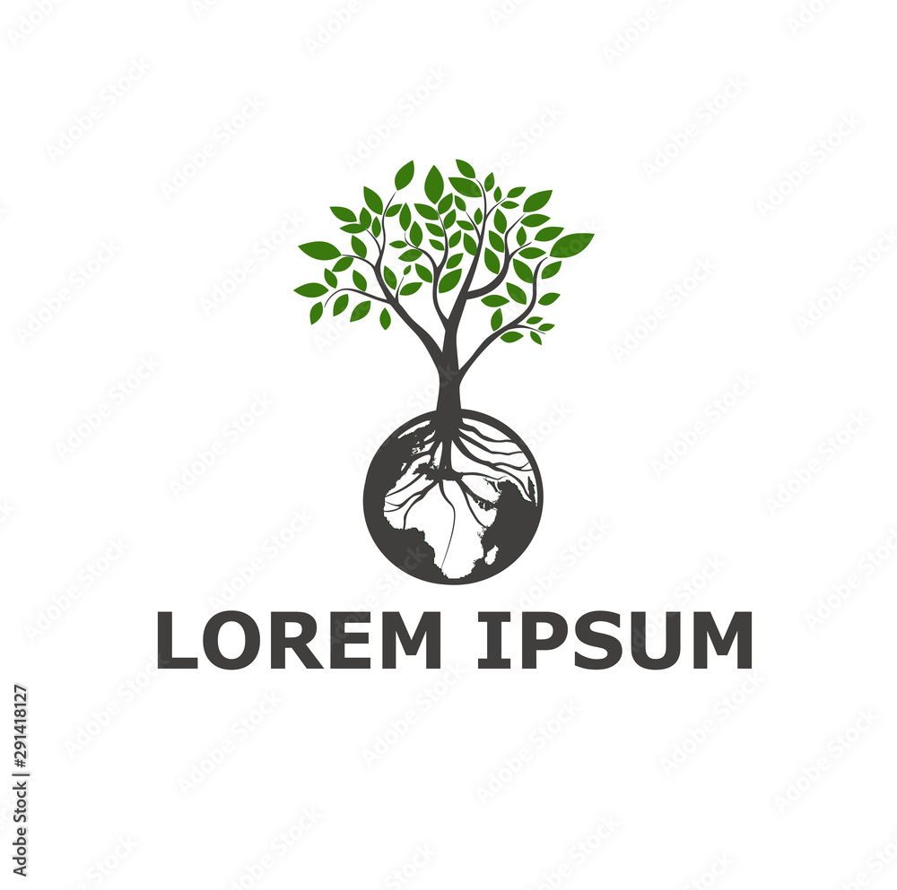 Obraz premium earth and plants vetor logo