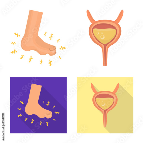 Vector design of diet and treatment logo. Collection of diet and medicine stock symbol for web.
