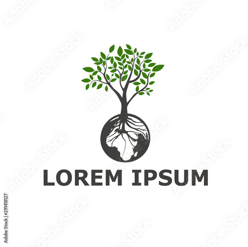 earth and plants vetor logo